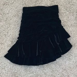 zara velvet skirt